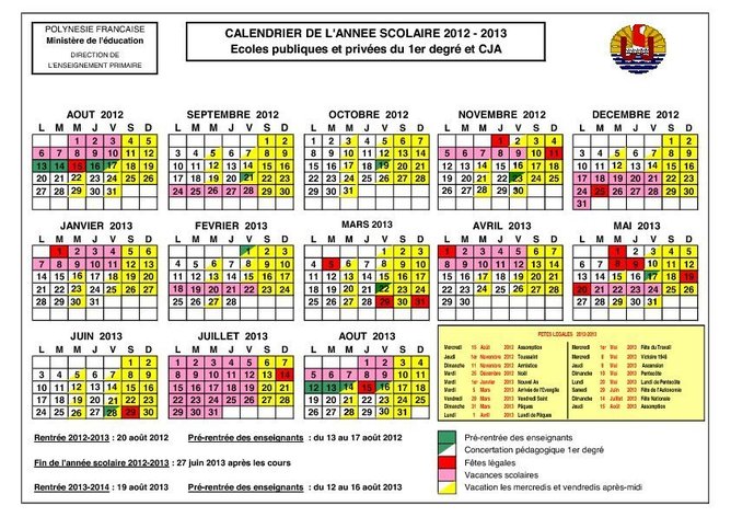 Le calendrier scolaire fixé pour les trois prochaines années