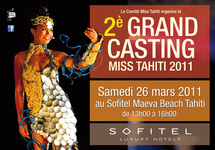 MISS TAHITI: 2ème casting ce samedi 26 mars au sofitel