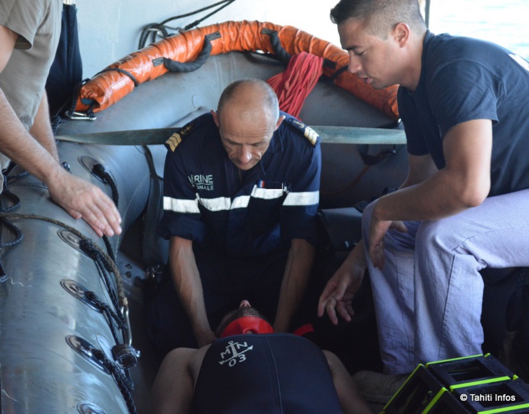 Un exercice "Homme à la mer", toujours utile sur un bateau, mais également pour les missions de secours en mer.