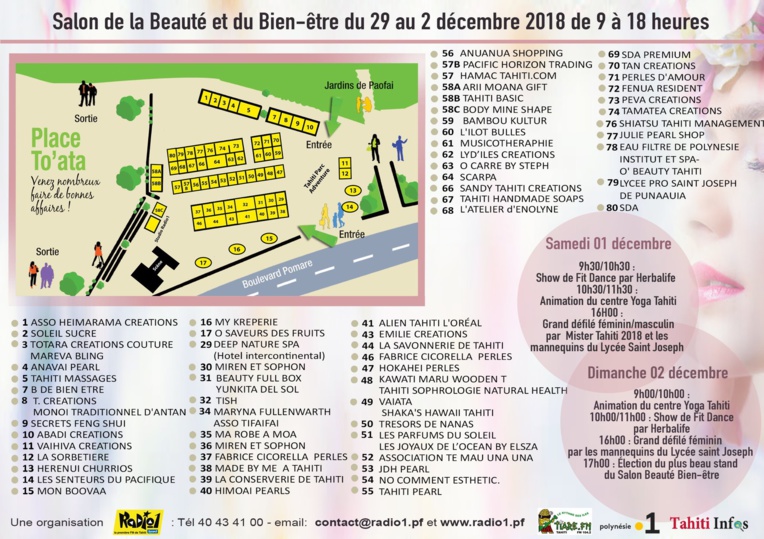 Le salon de la Beauté et du bien-être, place To'ata jusqu'à dimanche Le salon de la Beauté et du bien-être, place To'ata jusqu'à dimanche