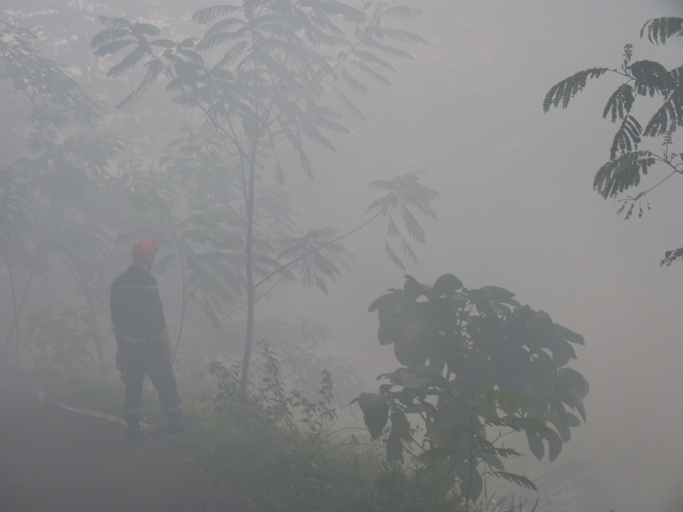 Les pompiers peinent à maîtriser un incendie à la déchetterie de Papenoo