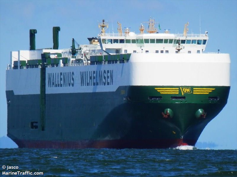 Le Carmen, un bateau de transport de voitures battant pavillon suédois, a été refoulé de la Nouvelle-Zélande et de Nouméa à cause d'une invasion de punaises. (crédit photo : Jasco/MarineTraffic.com)