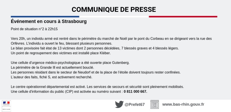 DIRECT - Fusillade de Strasbourg: la France passe en posture "urgence attentat" (MAJ) DIRECT - Fusillade de Strasbourg: la France passe en posture "urgence attentat" (MAJ)