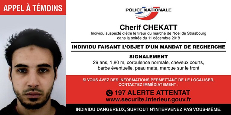 Chérif Chekatt a été abattu par la police à Strasbourg Chérif Chekatt a été abattu par la police à Strasbourg