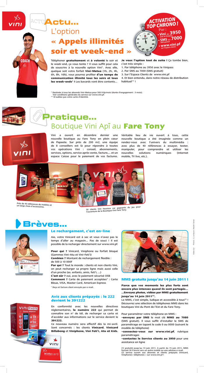 L' "appli" Tahiti Infos recommandée par TATOU, la lettre d'information de VINI