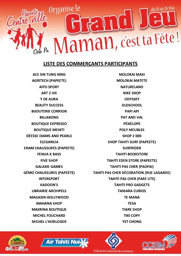 Fêtez les mamans avec Papeete Centre-Ville