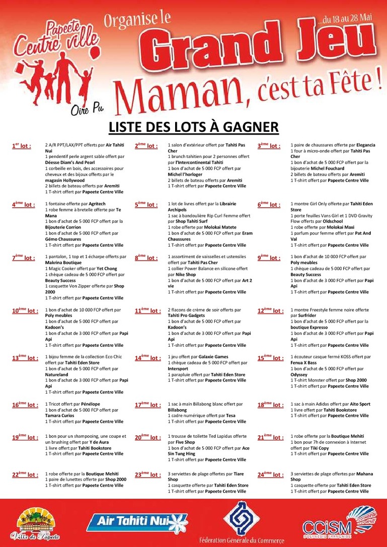 Fêtez les mamans avec Papeete Centre-Ville