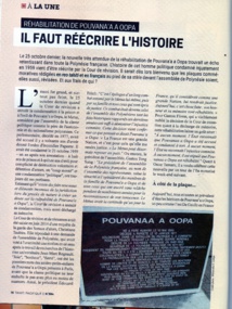 Réhabilitation de Pouvana'a : Jean-Marc Regnault demande que les manuels scolaires soient complétés