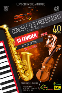 Les professeurs de musique du conservatoire sur scène le 15 février Les professeurs de musique du conservatoire sur scène le 15 février