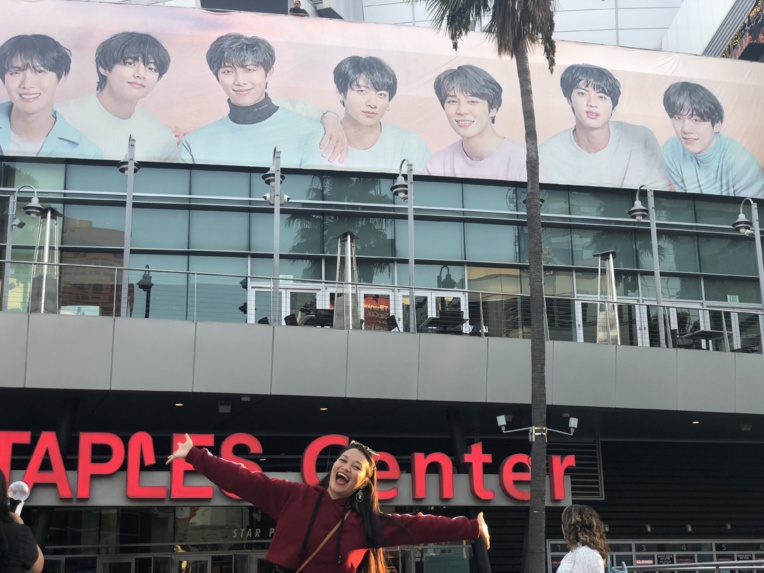 Evaina a assisté au concert des BTS en septembre 2018 à Los Angeles.