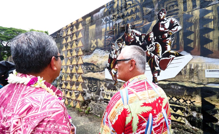 Une fresque en l'honneur des anciens combattants du fenua Une fresque en l'honneur des anciens combattants du fenua