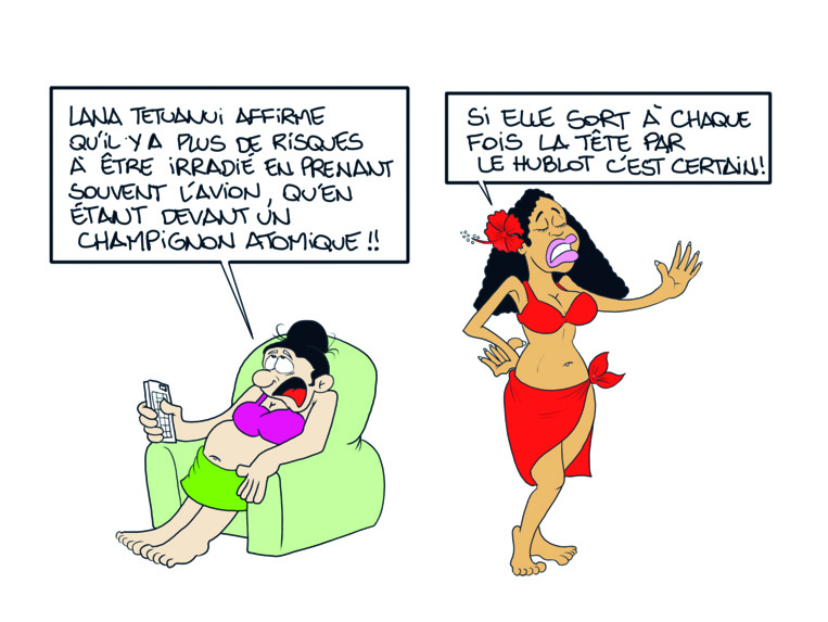 " Lana Tetuanui et les essais nucléaires " vu par Munoz " Lana Tetuanui et les essais nucléaires " vu par Munoz