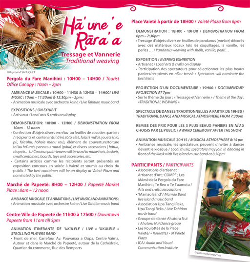 Mahana Pae du 10 juin : le tressage et la vannerie à l'honneur