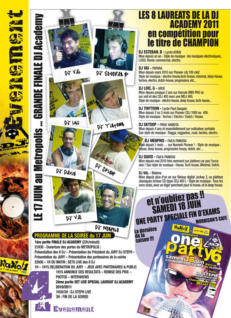 Evénement Radio 1 : grande finale de la DJ Academy, en présence de DJ Blond Sensation