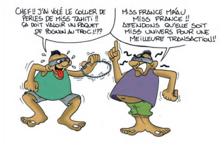 " Le collier dérobé de Miss Tahiti " vu par Munoz " Le collier dérobé de Miss Tahiti " vu par Munoz