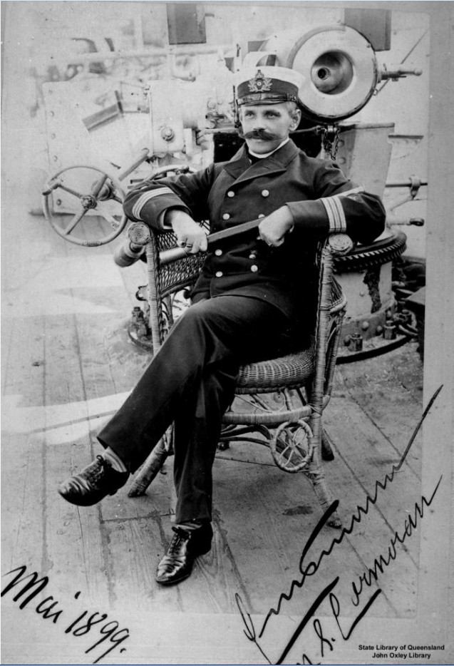 Une photo d’Hugo Emsmann, alors commandant du célèbre croiseur allemand SMS Cormoran.
