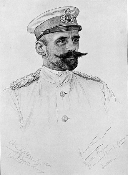 Emsmann, croqué par le dessinateur C.W. Allers. Le marin était avant tout déterminé et sa carrière fut exemplaire.
