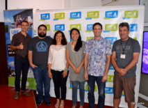 Les cinq candidats et leur coach Christophe Batier