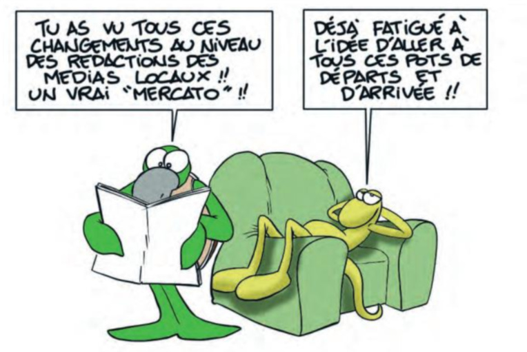 " Remue-ménage dans la presse locale " vu par Munoz