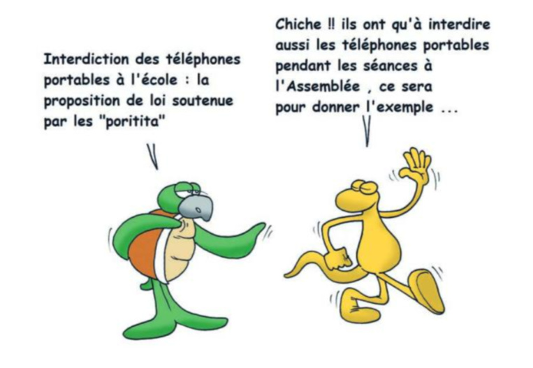 " L'interdiction des portables à l'école " vu par Munoz " L'interdiction des portables à l'école " vu par Munoz