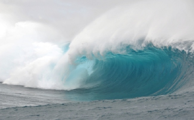 Photo prise par la fédération tahitienne de surf ce vendredi à Teahupoo