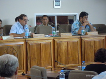 Le ministre de l'économie et des finances Pierre Frébault