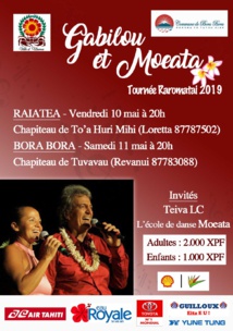 Gabilou et Moeata en tournée dans les Raromatai Gabilou et Moeata en tournée dans les Raromatai