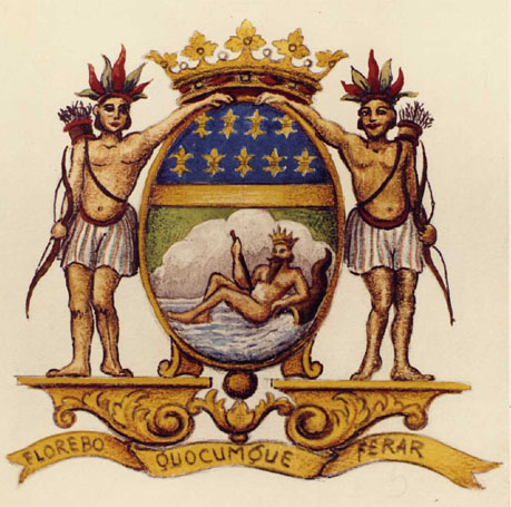 Les armoiries de la Compagnie des Indes orientales, pour le compte de laquelle de Surville navigua pendant des années.