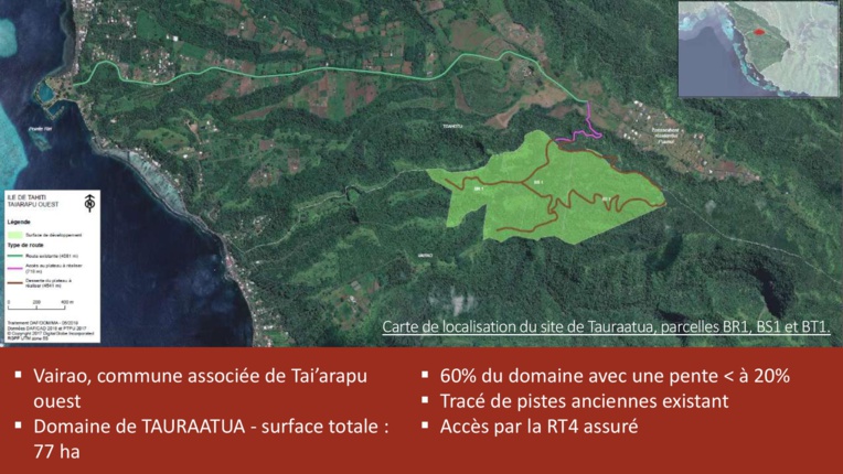 Le terrain se situe sur la commune de Vairao, près du lotissement résidentiel Puunui. Le terrain se situe sur la commune de Vairao, près du lotissement résidentiel Puunui.