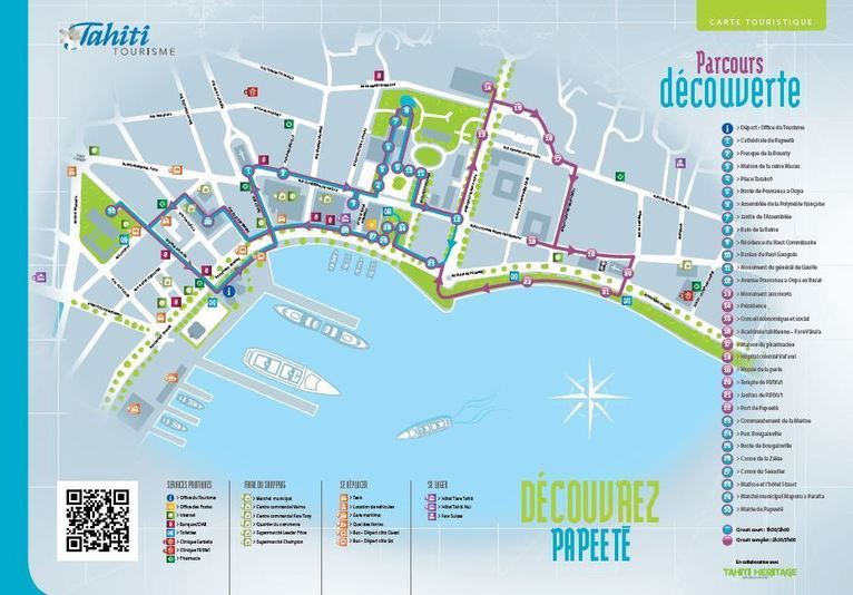 Un circuit touristique, sur carte interactive, pour visiter Papeete