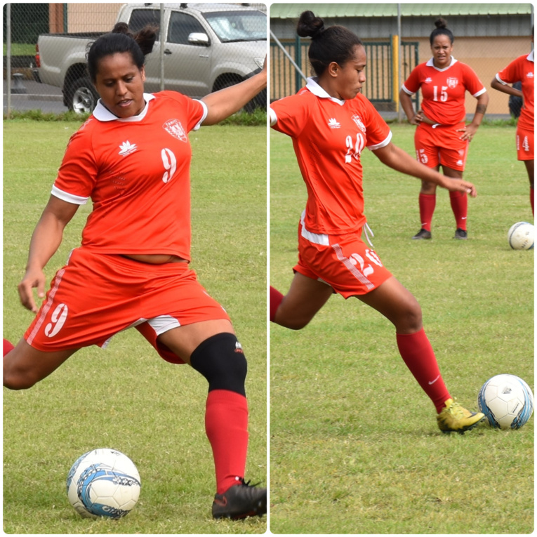 Heimiri Alvarez (à gauche), et Hioe Ninauea (à droite) font partie des têtes d'affiches du football féminin à Tahiti.