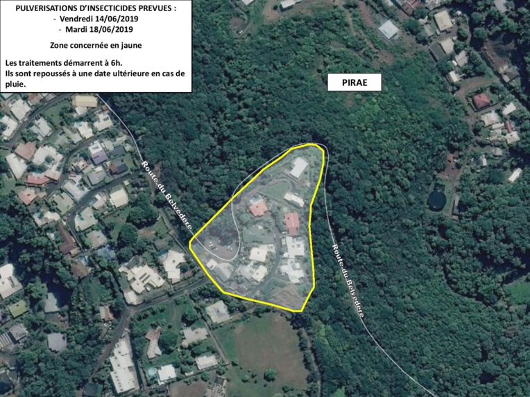 Dengue 2 : pulvérisations sur la route du Belvédère à Pirae Dengue 2 : pulvérisations sur la route du Belvédère à Pirae
