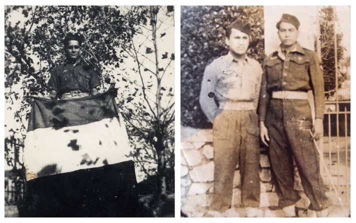 A gauche : Le SAS tahitien Albert Colombani (Fonds Colombani). A droite : Orairai Mahahe et Manarii Fateata (Fonds Shigetomi. Courtesy Orairai).