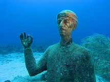 Buste du commandant Cousteau (12 m), Réserve Cousteau - îlets Pigeon, Guadeloupe