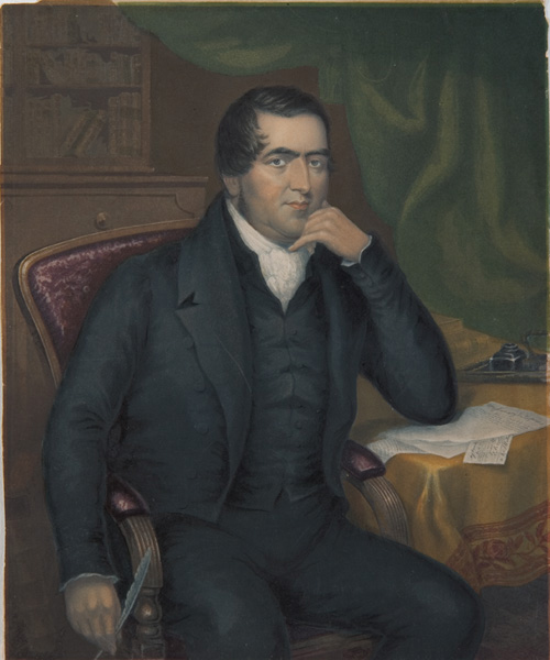 Un portrait du missionnaire John Williams avant son retour dans le Pacifique Sud ; son débarquement à Erromango lui sera fatal.