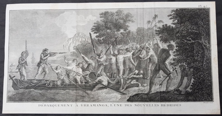 James Cook découvrit Erromango en 1774. Le premier contact fut cordial, mais la visite s’acheva de manière violente (4 morts et 2 blessés côté mélanésiens). Cook appela alors l’île « Tête des Traîtres ».