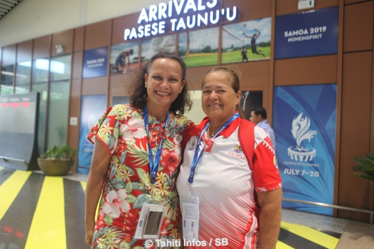 Mme la Minstre Christelle Lehartel avec Titaua Maurin du COPF