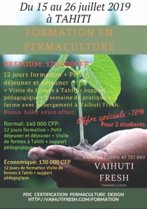 Une formation à la permaculture en juillet à Tahiti Une formation à la permaculture en juillet à Tahiti