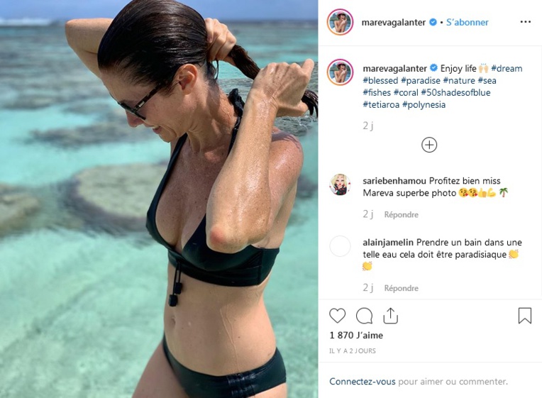 Mareva Galanter en vacances en Polynésie