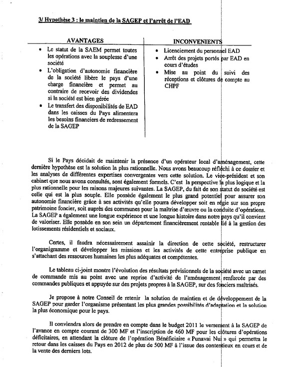 Le précédent ministre de l'équipement préconisait la fermeture de l'EAD et le maintien de la SAGEP
