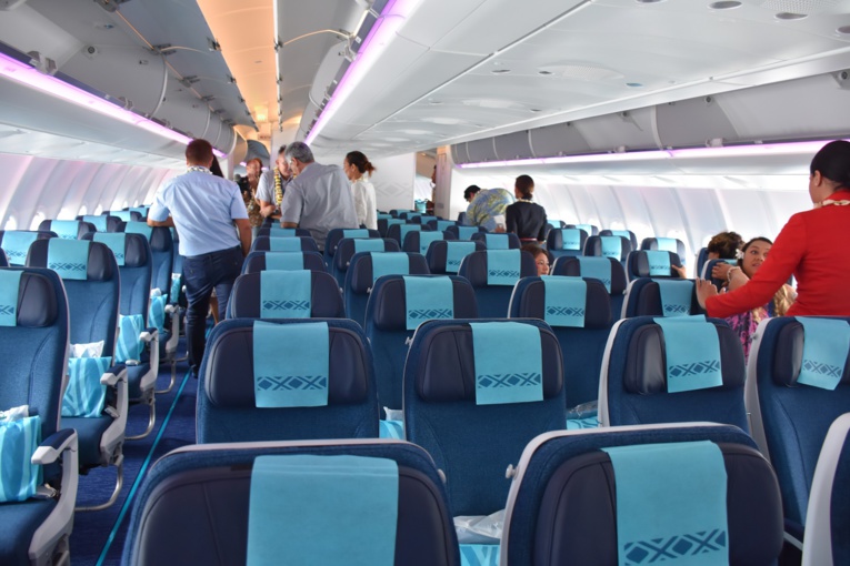 La classe economy capable d'accueillir 244 passagers.