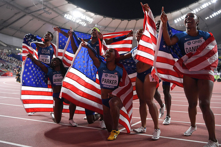 Superpuissance de l'athlétisme, les Etats-Unis ont comme souvent survolé les Mondiaux de Doha, conclus dimanche par des succès sur 100 m haies (Nia Ali) et les relais 4x400 m dames et hommes, égalant leur record de médailles d'or (14).