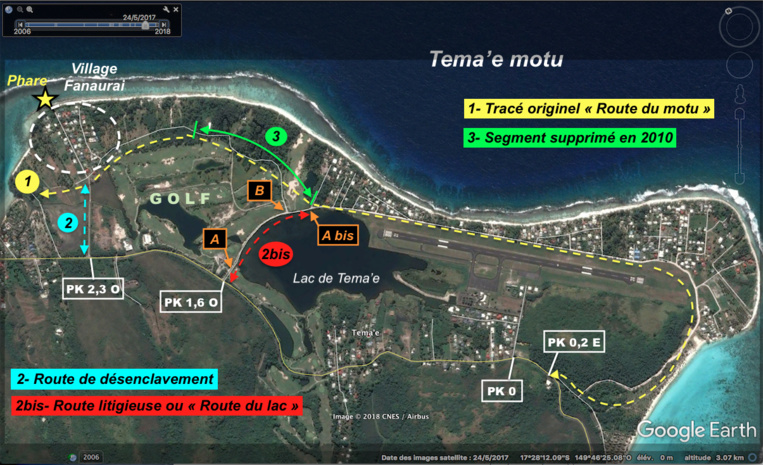 La portion de route litigieuse, autrement appelée "Route du lac", est indiquée en 2 bis.