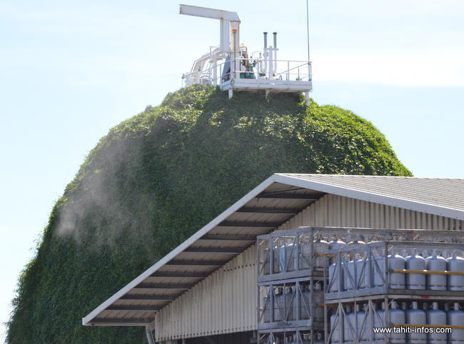 Gaz de Tahiti : incendie sur la sphère végétalisée
