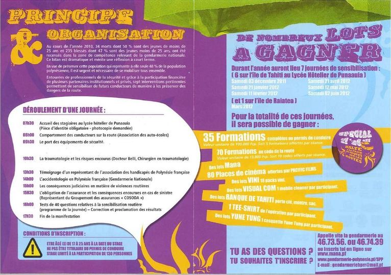 Journée « Halte à la prise de risques » pour la première fois à Uturoa