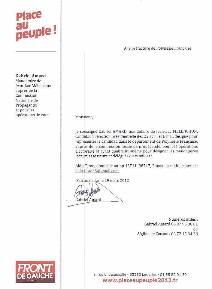 Aldo Tirao désigné comme mandataire de jean-Luc Mélenchon