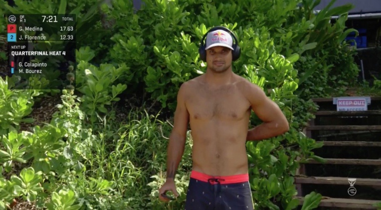 Michel Bourez, quelques minutes avant son quart de finale Michel Bourez, quelques minutes avant son quart de finale