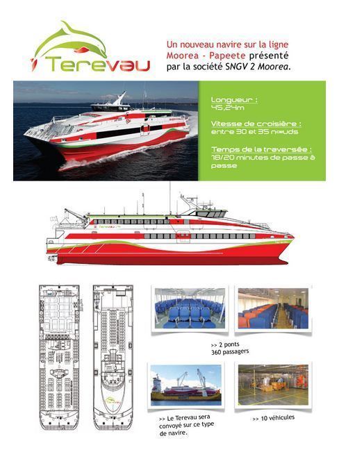 Le Terevau vient d'arriver pour assurer la desserte Papeete Moorea