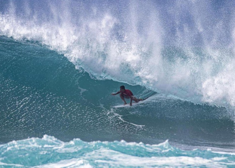 Kauli Vaast lors du Sunset Open, où il a fini deuxième de la compétition. (photo : WSL)