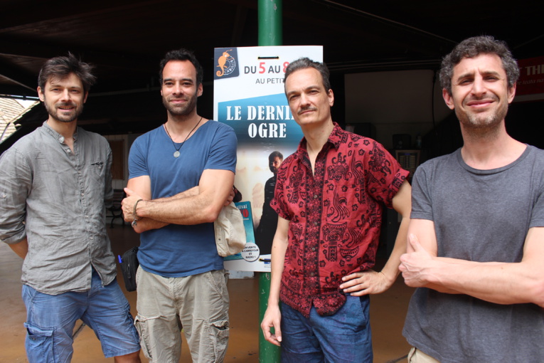 De gauche à droite : Samuel Poncet, Marien Tillet, Mathias Castagné et Pierre-Alain Vernette, le régisseur.